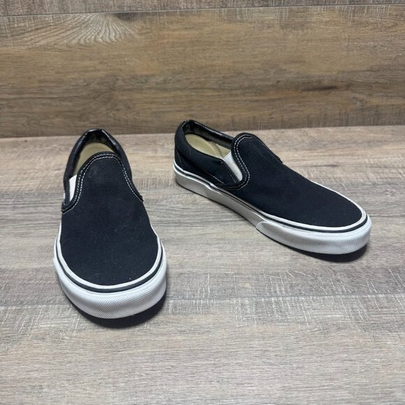 Vans Off The Wall Black Canvas Slip On Sneakers Women's Size 8 - Picture 6 of 7